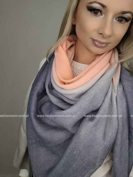 NOWY  Szalik chusta OMBRE apaszka z frędzlami