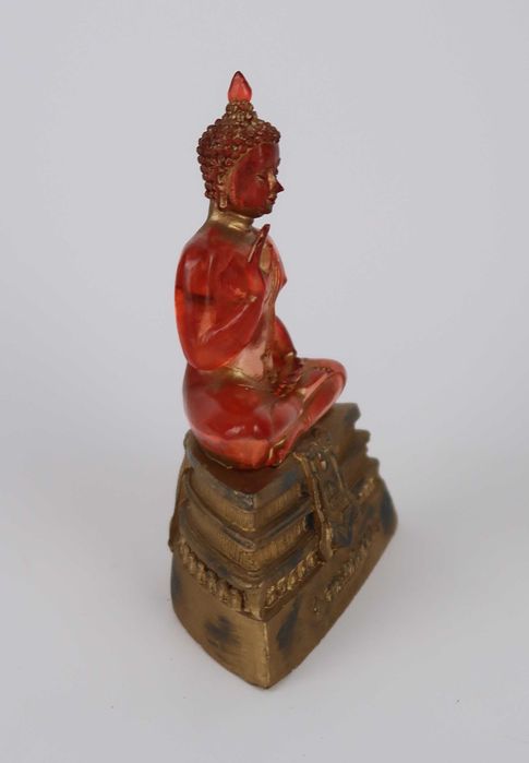 Buda Tibetano em Resina Ambar Transparente