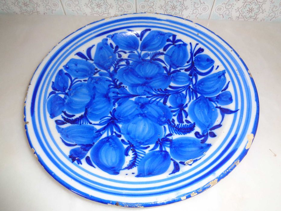 Prato de cerâmica fabuloso  Azul Royal
