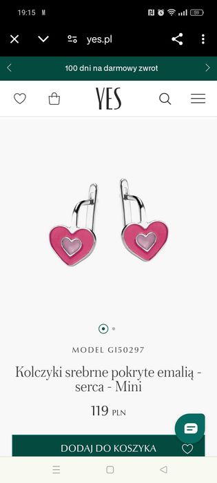 Kolczyki srebrne dla dziewczynki