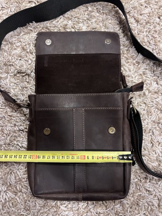 Шкіряна чоловіча сумочка SULLIVAN темно коричневий колір