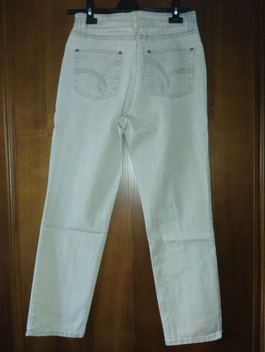 Calças de ganga beje