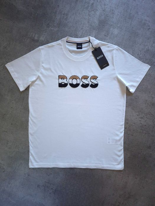 Hugo Boss 100% Bawełna M 3XL Biały Męski T-shirt