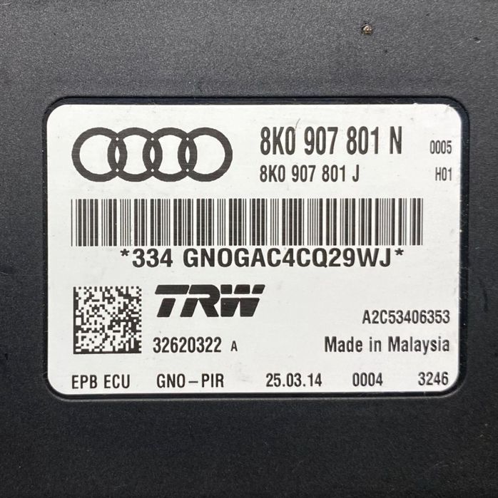 Módulo Travão de Estacionamento (EPB) - Audi - OEM 8K0907801N - A4 A5 S4 S5 RS4 RS5 Q5 SQ5 - B8.5