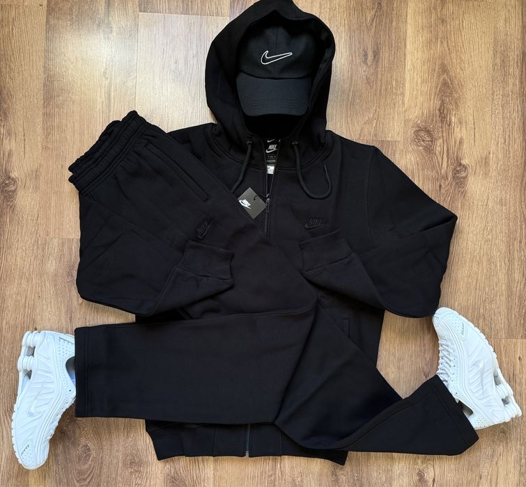 Костюм теплий Nike Swoosh спортивний M-6XL батал штани прямі