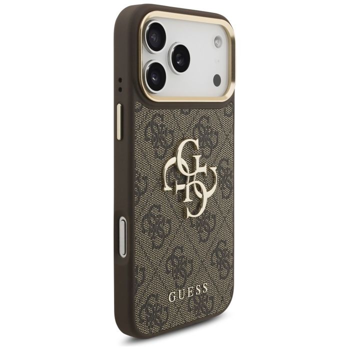 Etui Guess 4G Big 4G Classic Logo BigStrap Metal Buttons do iPhone 17 Pro Max brązowy