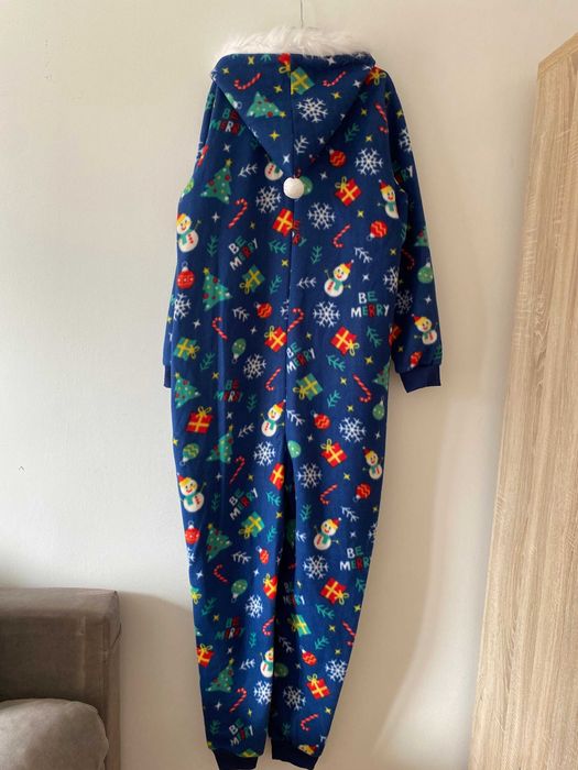 Теплий флісовий сліп, чоловічок Новий рік 46 р ( М)