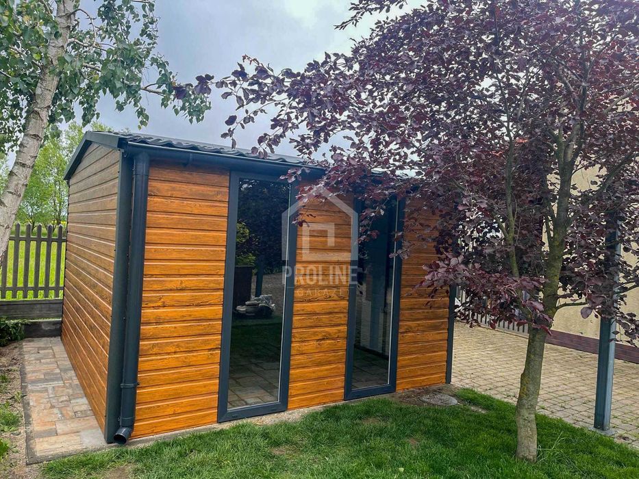 Schowek Domek Ogrodowy 3x3m drzwi 2x okno dwuspad w przód rynny PLG163