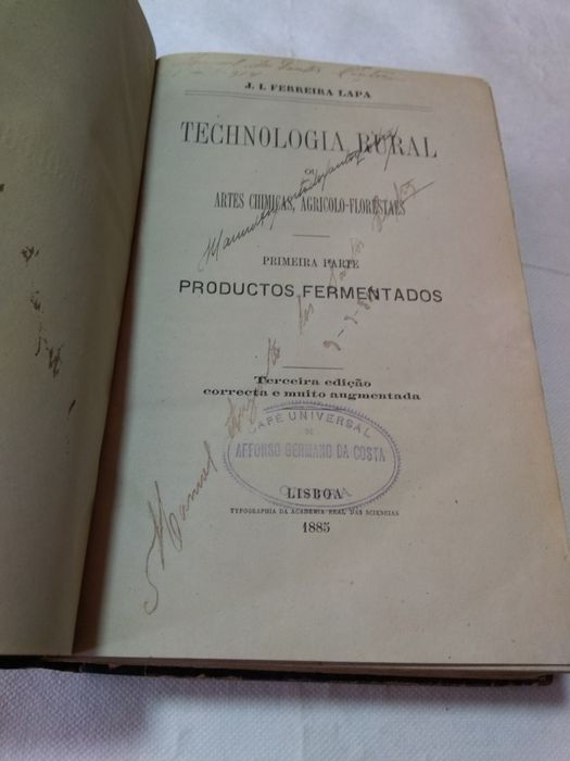 Technologia Rural ou Artes Chimicas Agrícolo-Florestaes de J.I.Ferreira Lapa