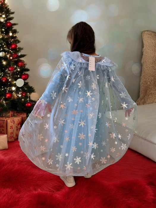 Сукня Ельзи Ельза плаття дитяче костюм Эльза Frozen голубе довге 3-9р.