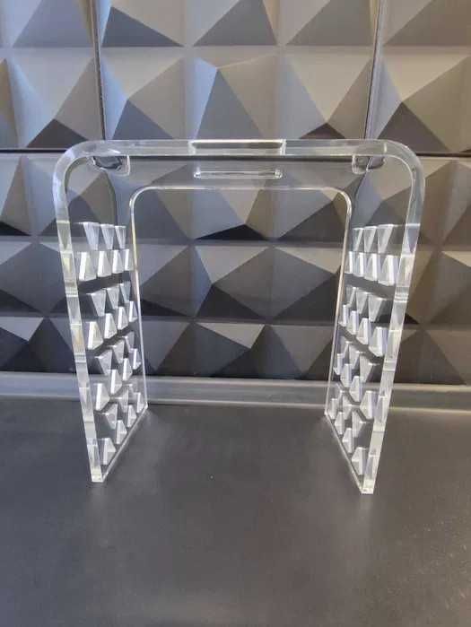 Taboret Kina z rączką / Stołek przeźroczysty Akryl Plexi