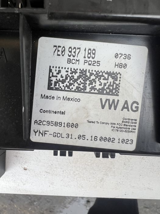 7E0937189 блок BCM Volkswagen Jetta 2011 - 2018