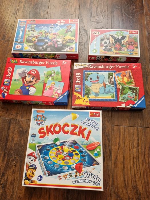Puzzle (4 opakowania) i gra skoczki