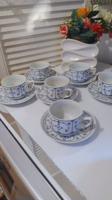 Filiżanki z podstawkami Jagër Blau saks,6 kpl.