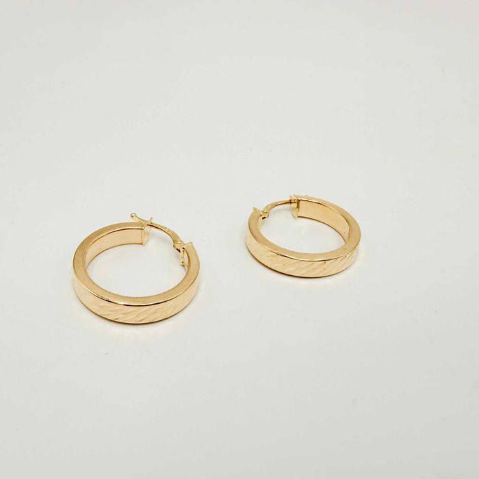 Złote kolczyki 585 diamentowane kółka 2,07g 19,3mm