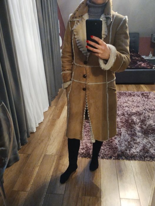 Kożuszek damski brązowy