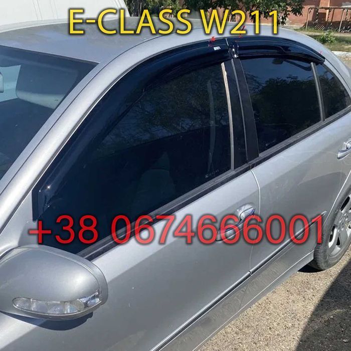 Ветровики Mercedes E-class W-211 2003-2009 Sedan накладні (DEFL) Q2