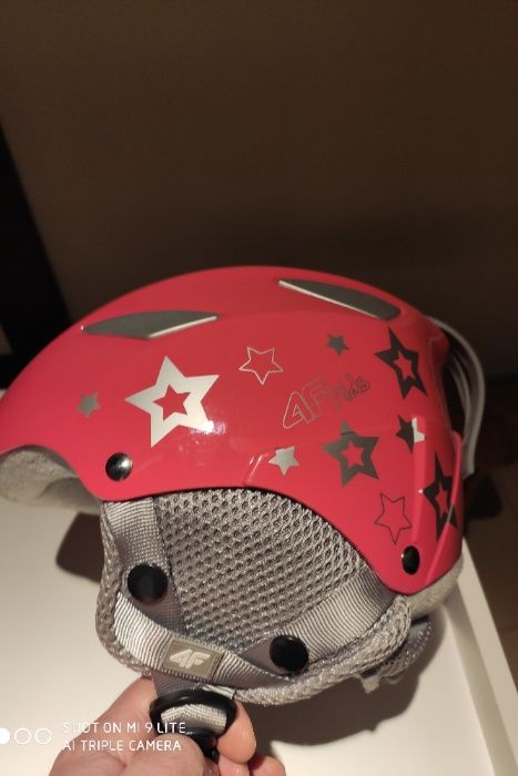Kask narciarski dla dziewczynki 4F+kominiarka+pokrowiec