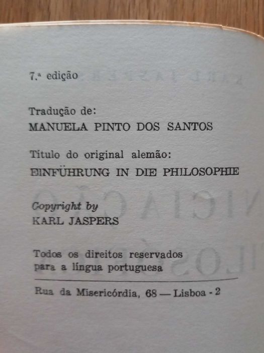 Iniciação Filosófica - Karl Jaspers (portes grátis)