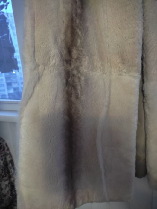 Шуба из стриженого бобра с норковым воротником