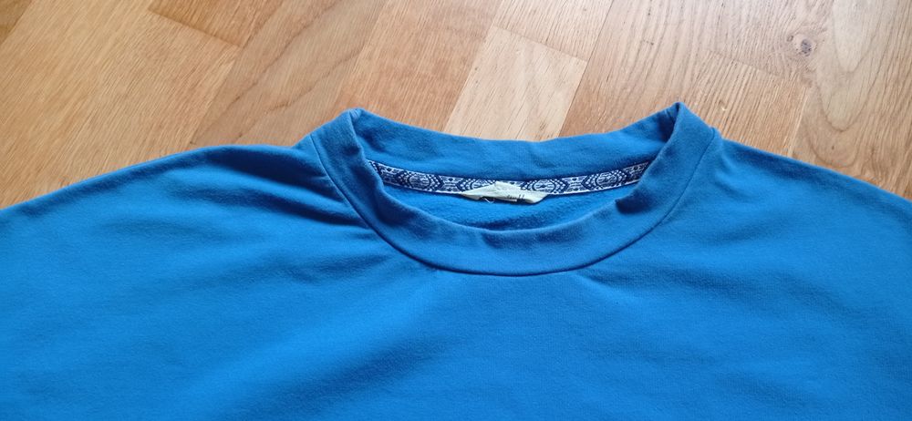 White Stuff niebieska bluza oversize rękaw 3/4 r.40