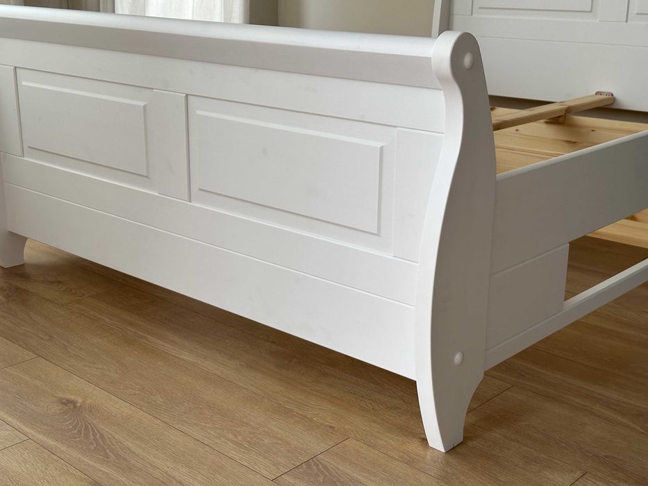 Łóżko 140x200 białe, sosnowe | jedna sztuka, outlet, 2100 zł taniej !