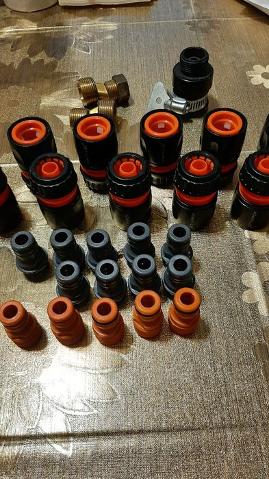 Коннекторы для поливочного шланга и адаптеры 1/2" - 10шт