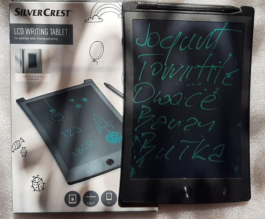 Tablica do pisania LCD z rysikiem.