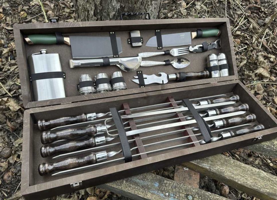 Супер крутий набір шампурів на подарунок! Шампура з нержавійки 3 мм.!