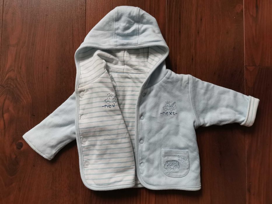 Ciepła wiosenna dwustronna bluza niemowlęca Next, rozmiar 62