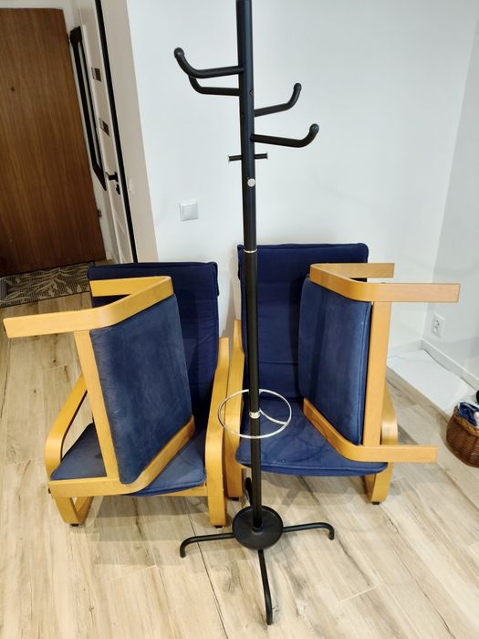 Zestaw IKEA POANG + wieszak podłogowy