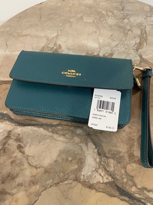Coach F73793 Foldover Wristlet – IM/Viridian (Możliwy odbiór osobisty)