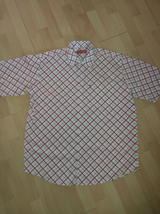 Koszula męska xl 43/44 bawełna elegancka krata czerwona biała