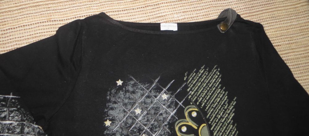 Camisola Ana Sousa Tam. S preta, estampada, molas