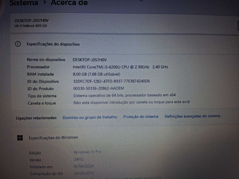 Computador portátil HP Elitebook 820 G3 i5