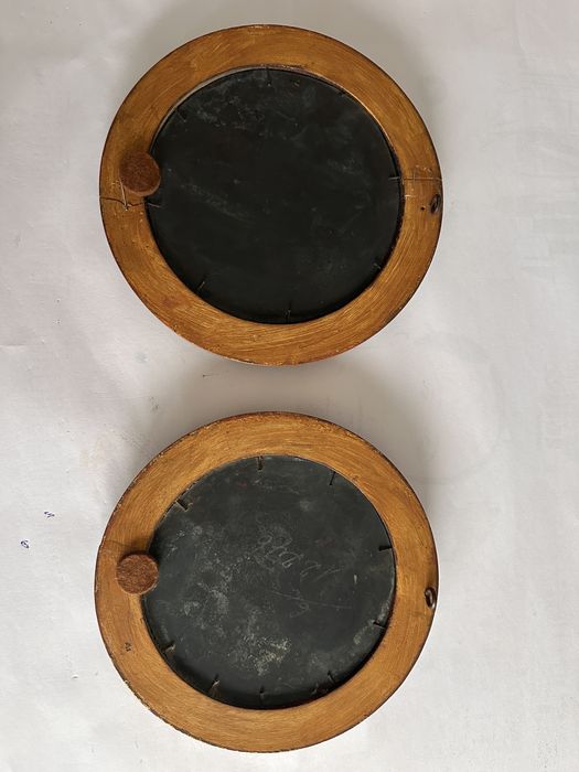 Quadros a óleo sobre placa metálica