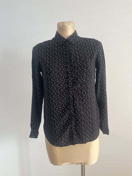 Czarna koszula w białe groszki rozmiar XS
