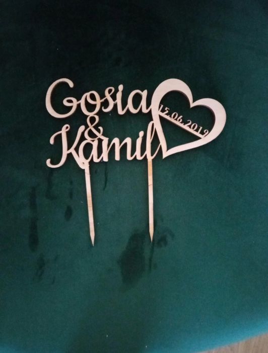 Topper na tort weselny Gosia i Kamil