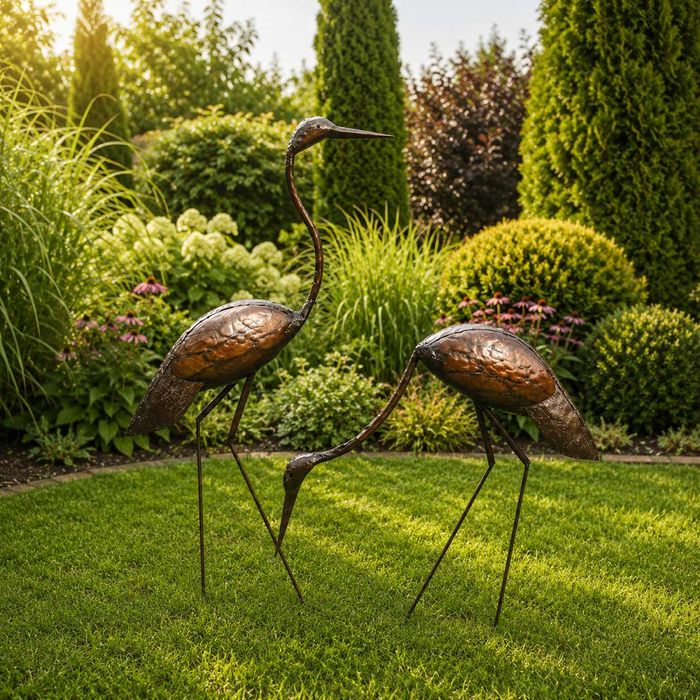 Czapla metalowa 150 cm dekoracje ogrodowe ozdoba