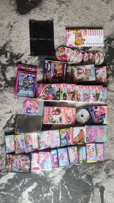 zestaw 56 płyt dvd | mija i ja, monster high, ever after high, barbi, mój mały kucyk
