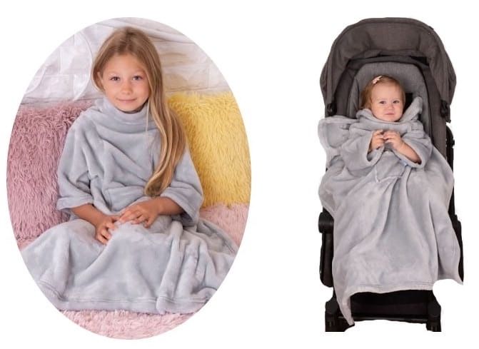 Nowy kocyk z rekawkami,otulacz do wozka i fotelika
