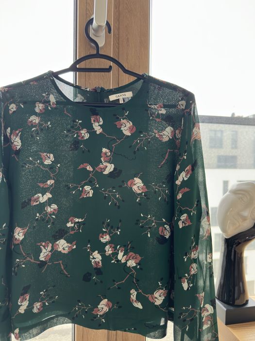 GANNI wzorzysta bluzka rozszerzane rękawy