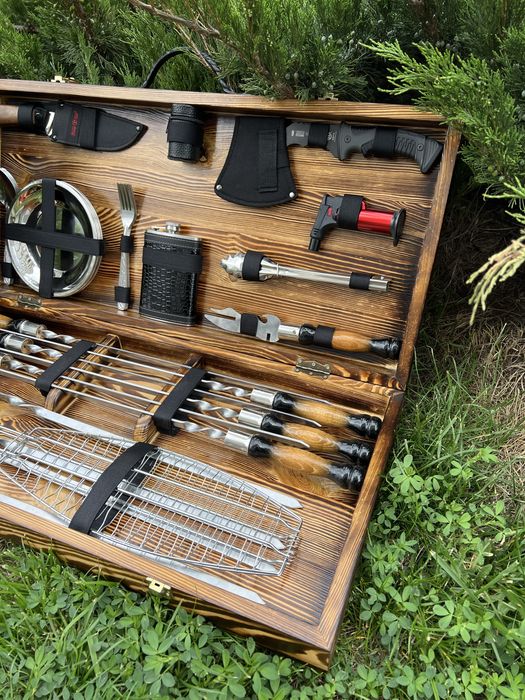 Набір Шампурів у дерев‘яному кейсі Max Lux