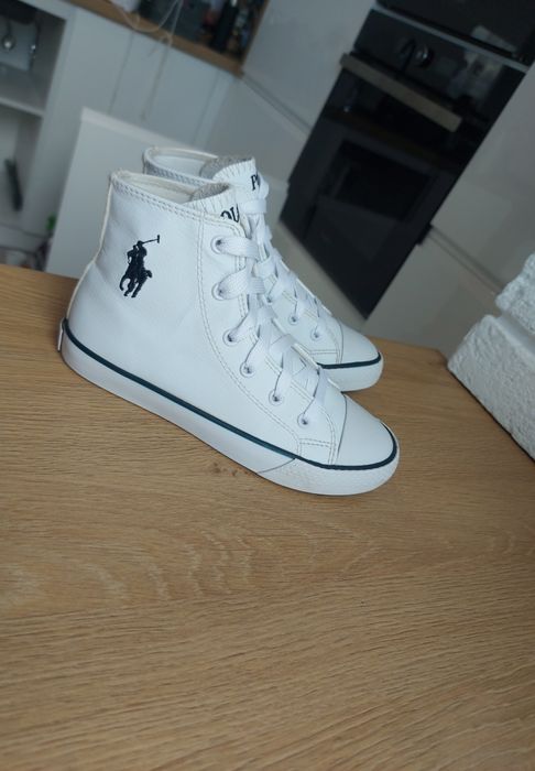 Buty trampki wysokie polo ralph lauren 30 biale Wkładka 20 cm ręcznie