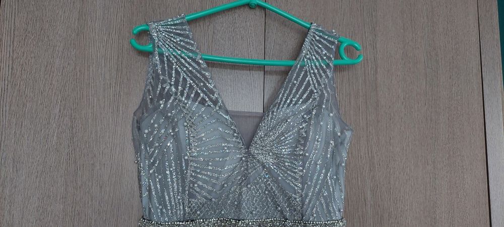 Suknia długa maxi brokat tiul karnawał wesele