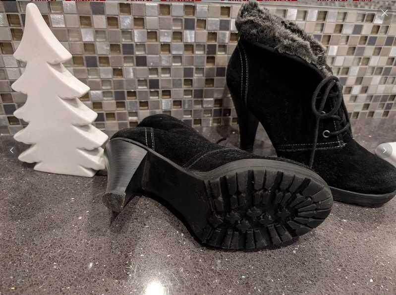 Tamaris, ocieplane botki zimowe rozm. 38