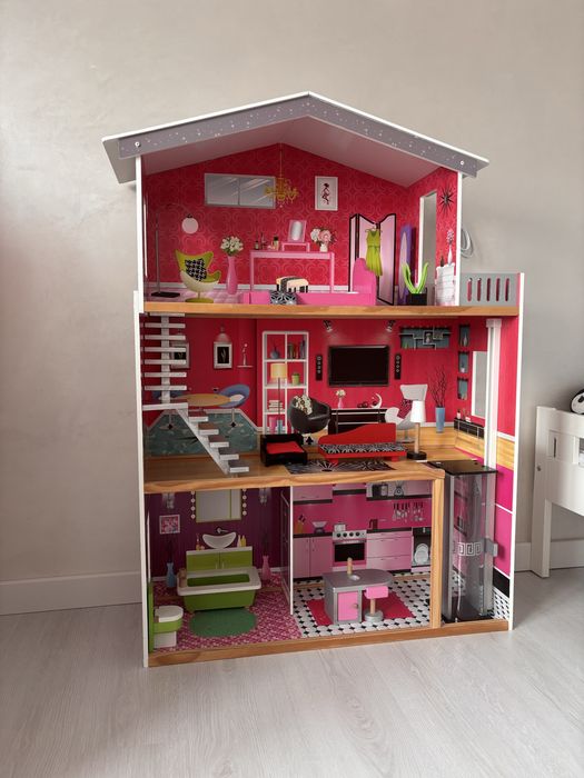 Будиночок для ляльок KidKraft з ліфтом та меблі+ аксесуари у подарунок