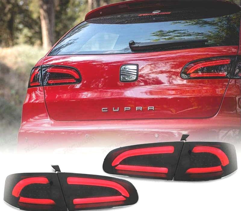 FAROLINS TRASEIROS LED LIGHTBAR SEAT IBIZA 6L 02-08 CARDNA FUNDO PRETO LED