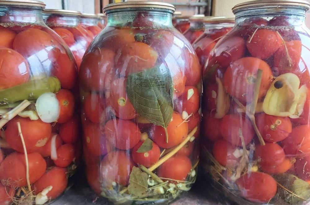 Баклажаны с помидорами и зеленью 0,5л 2025г, иная домашняя консервация