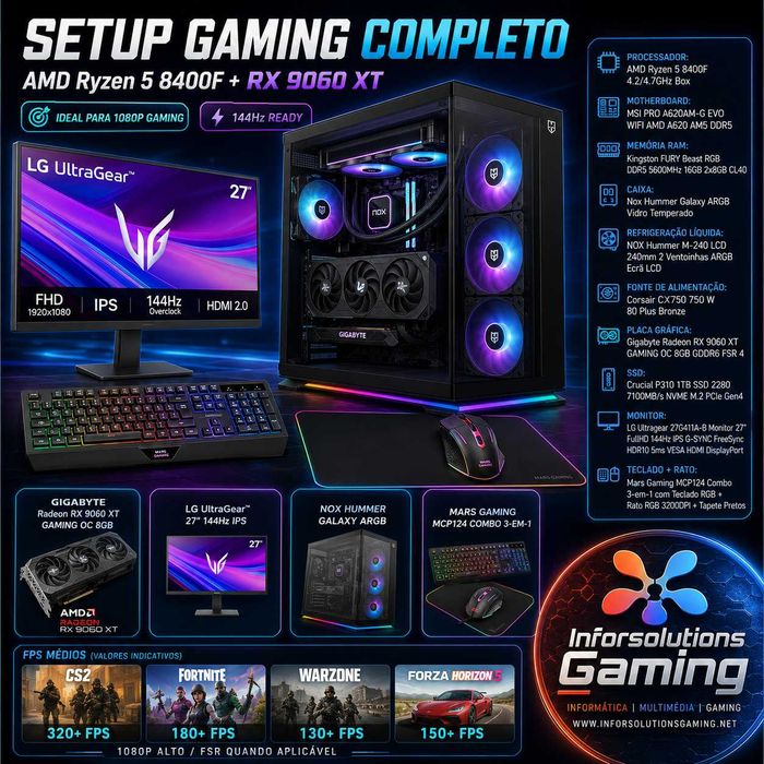 ISG Regresso às aulas - Computador + Monitor + Teclado e Rato